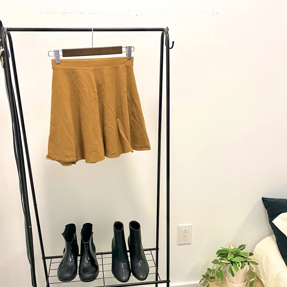 Mustard Yellow Waist-Cinched Skirt